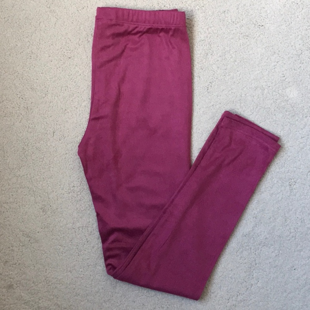 Girls Mayoral Burgundy Sueded Leggings NWOT 8